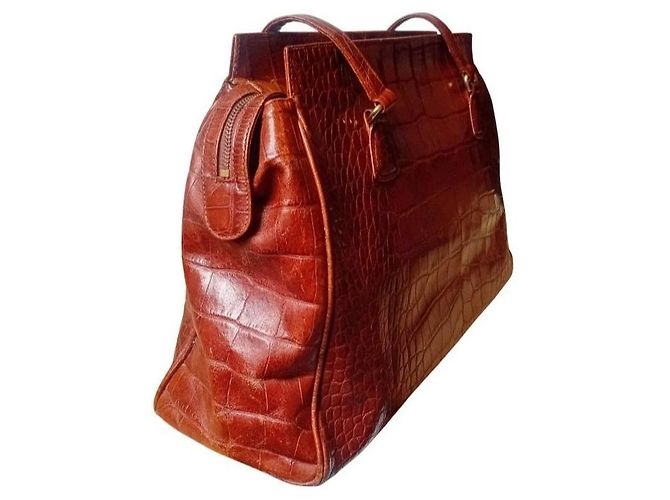 Sonia Rykiel Borsa Tote in Pelle Marrone Effetto Coccodrillo - vista 5