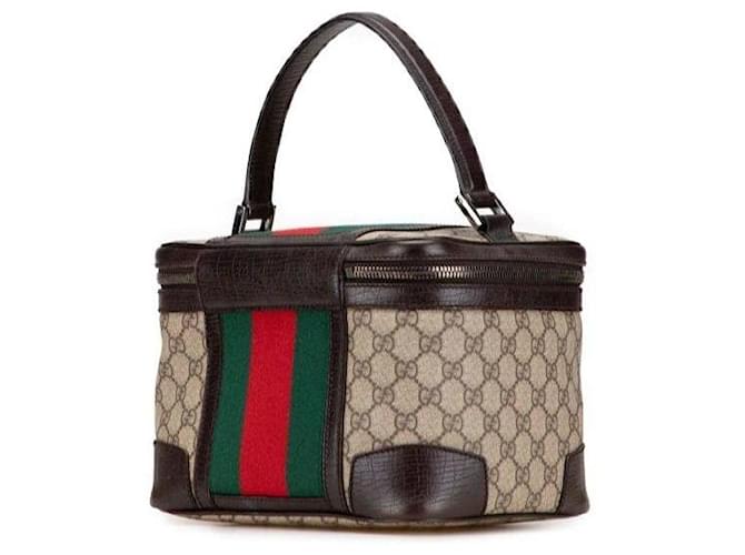 Gucci Beauty Case Monogram Marrone Rosso Verde Monogramma - vista 11