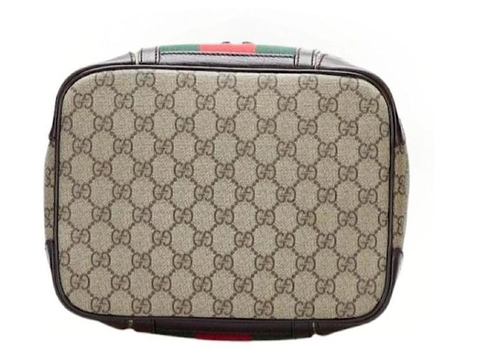 Gucci Beauty Case Monogram Marrone Rosso Verde Monogramma - vista 5