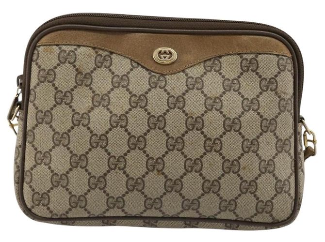 Borsa a Spalla GUCCI GG Supreme PVC Beige Oro 97 02 068 Auth BA13332 D'oro - vista 13
