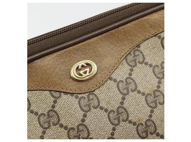 Borsa a Spalla GUCCI GG Supreme PVC Beige Oro 97 02 068 Auth BA13332 D'oro - vista 18