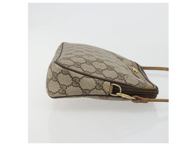 Borsa a Spalla GUCCI GG Supreme PVC Beige Oro 97 02 068 Auth BA13332 D'oro - vista 3