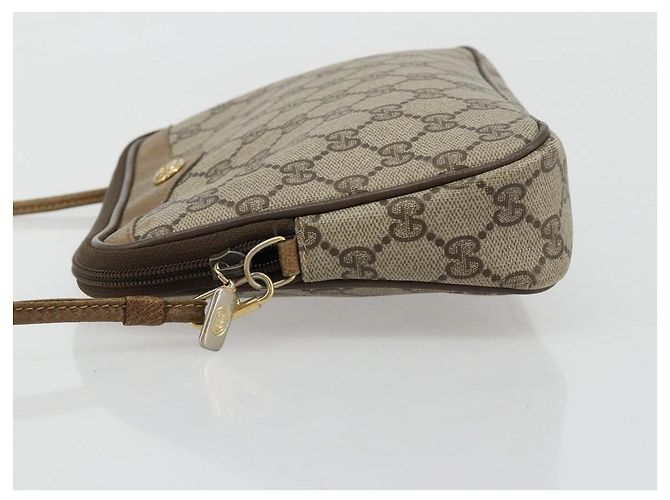 Borsa a Spalla GUCCI GG Supreme PVC Beige Oro 97 02 068 Auth BA13332 D'oro - vista 4
