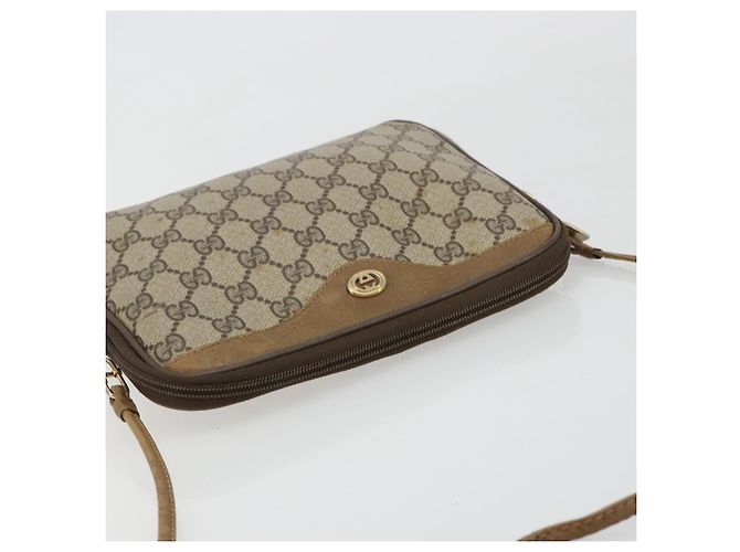 Borsa a Spalla GUCCI GG Supreme PVC Beige Oro 97 02 068 Auth BA13332 D'oro - vista 6
