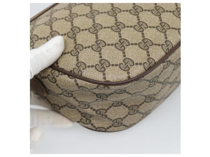 Borsa GUCCI GG Supreme Web Sherry Line in PVC Beige Oro 89 02 032 Auth 184796 D'oro - vista 17