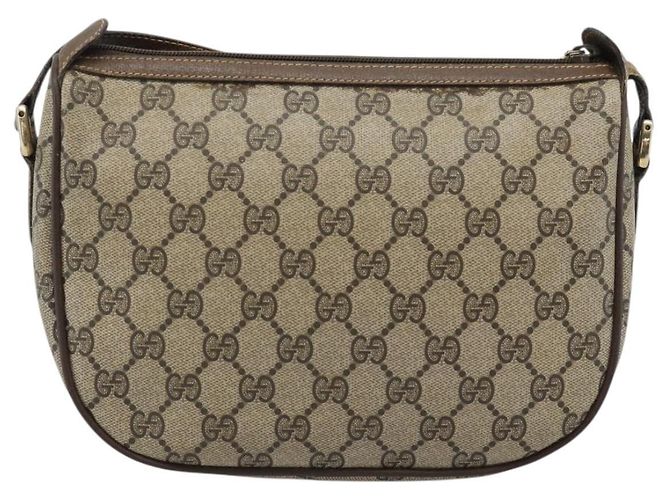 Borsa GUCCI GG Supreme Web Sherry Line in PVC Beige Oro 89 02 032 Auth 184796 D'oro - vista 2