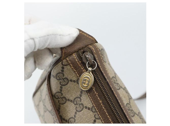 Borsa GUCCI GG Supreme Web Sherry Line in PVC Beige Oro 89 02 032 Auth 184796 D'oro - vista 9