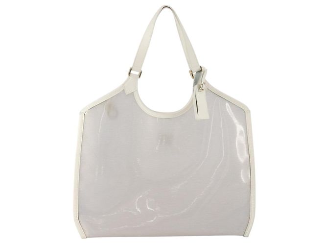 LOUIS VUITTON Epi Plage Lagoon Bay Tote Bag White Clear M92151 LV Auth 182775A Bianco - vista 13