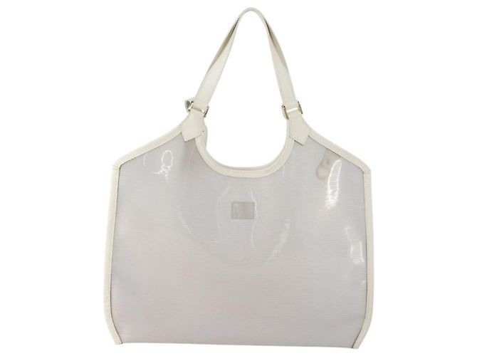 LOUIS VUITTON Epi Plage Lagoon Bay Tote Bag White Clear M92151 LV Auth 182775A Bianco - vista 2