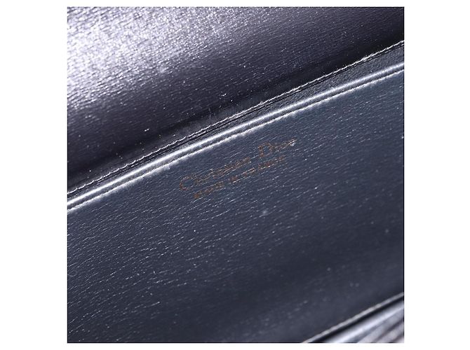 Borsa a tracolla con catena Christian Dior in pelle nera e oro Auth ep14757A Nero D'oro - vista 11