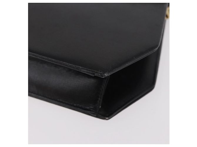Borsa a tracolla con catena Christian Dior in pelle nera e oro Auth ep14757A Nero D'oro - vista 14