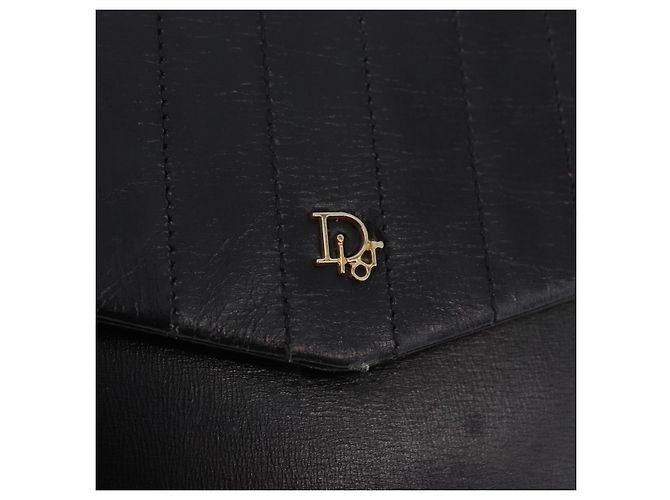 Borsa a tracolla con catena Christian Dior in pelle nera e oro Auth ep14757A Nero D'oro - vista 17