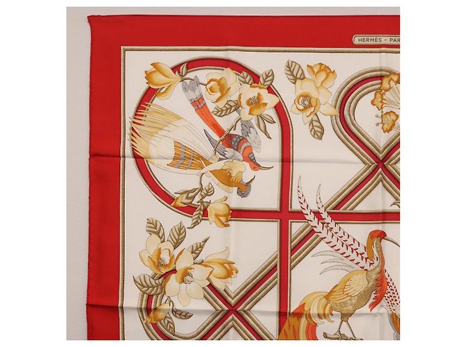 Hermès HERMES Carré 90 Schal "Caraibes" Seide Rot Authentisch BA13189M - Ansicht 2
