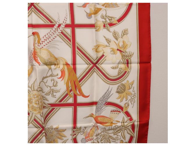 Hermès HERMES Carré 90 Schal "Caraibes" Seide Rot Authentisch BA13189M - Ansicht 20