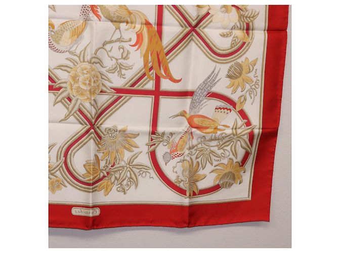 Hermès HERMES Carré 90 Schal "Caraibes" Seide Rot Authentisch BA13189M - Ansicht 23