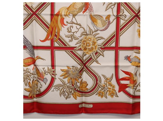 Hermès HERMES Carré 90 Schal "Caraibes" Seide Rot Authentisch BA13189M - Ansicht 9