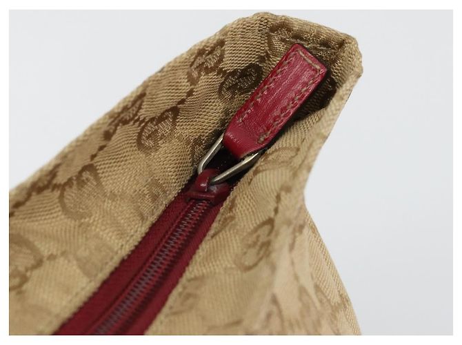 Borsa GUCCI GG Canvas Sherry Line Beige Oro 131230 Auth 184991A D'oro - vista 10
