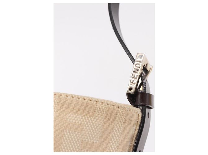 FENDI Zucca Canvas Mamma Baguette Shoulder Bag Beige Argento Autentica 184984SAV - vista 18