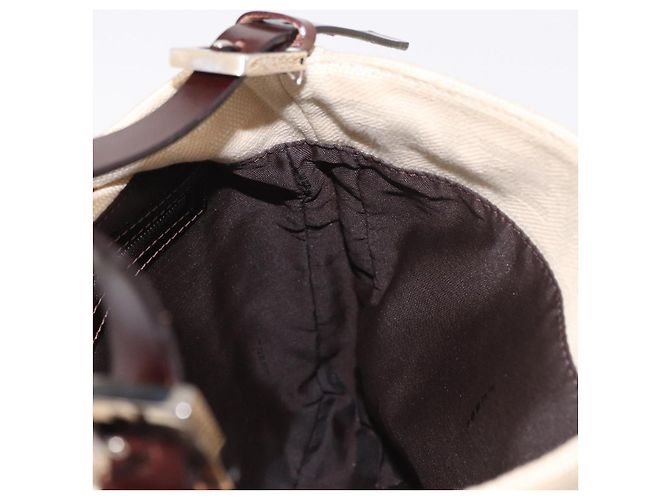FENDI Zucca Canvas Mamma Baguette Shoulder Bag Beige Argento Autentica 184984SAV - vista 21