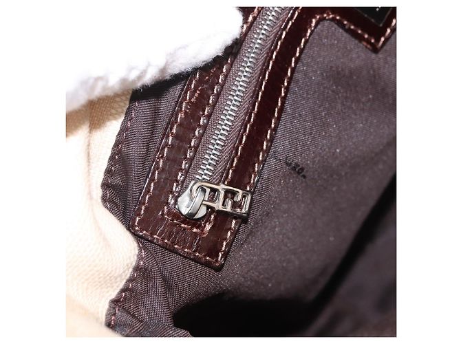 FENDI Zucca Canvas Mamma Baguette Shoulder Bag Beige Argento Autentica 184984SAV - vista 23