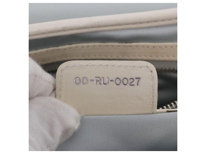 Borsa Christian Dior Trotter Canvas Romantic Chain PVC Bianco Argento Auth 184394SAM - vista 11