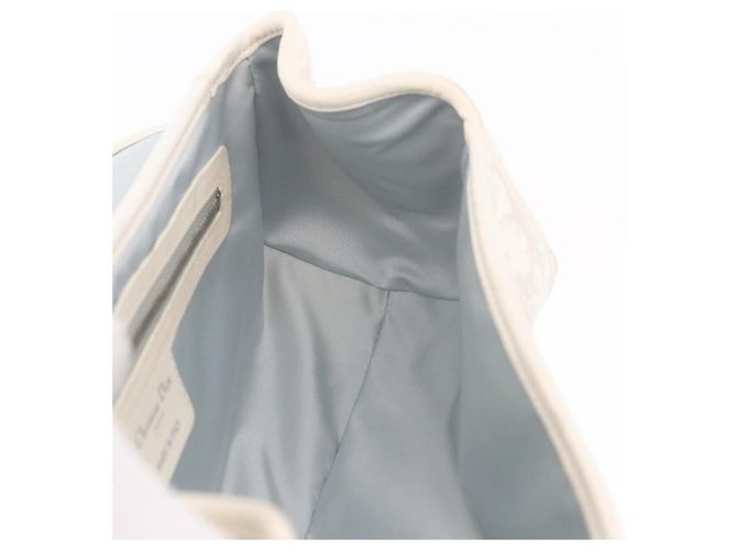 Borsa Christian Dior Trotter Canvas Romantic Chain PVC Bianco Argento Auth 184394SAM - vista 20