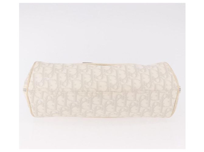 Borsa Christian Dior Trotter Canvas Romantic Chain PVC Bianco Argento Auth 184394SAM - vista 5