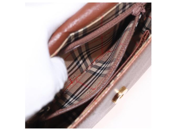 Borsa a tracolla Burberry in pelle marrone oro Auth ep14756 D'oro - vista 12