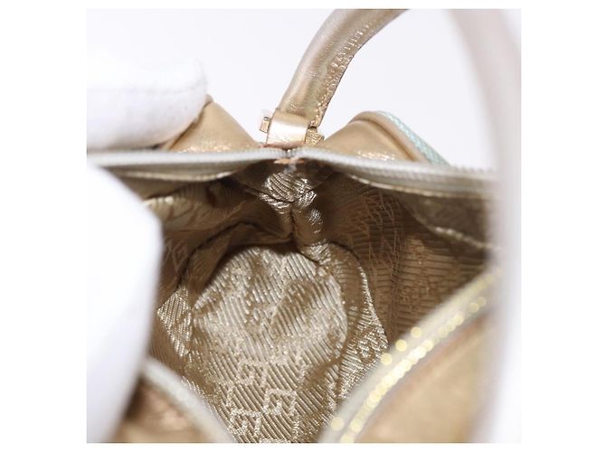 Borsa GUCCI in tela e pelle azzurro chiaro 039 1133 Auth 184368A Blu chiaro - vista 20