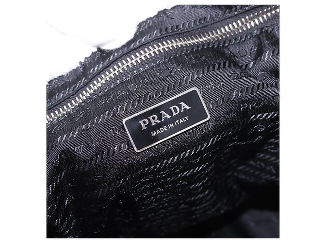 Borsa Tote PRADA Pile White Silver Auth 184897V Argento Bianco - vista 21