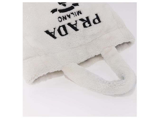 Borsa Tote PRADA Pile White Silver Auth 184897V Argento Bianco - vista 6
