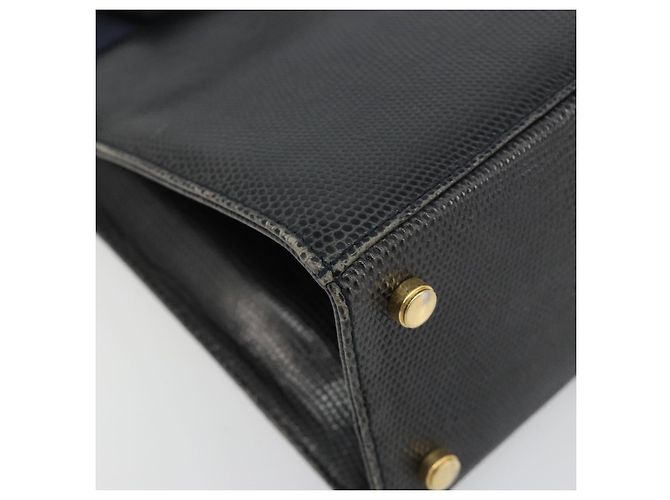 Borsa Salvatore Ferragamo Vala in Pelle 2 modi Navy Gold Auth ka4752 D'oro Blu navy - vista 15