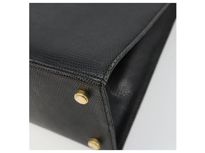 Borsa Salvatore Ferragamo Vala in Pelle 2 modi Navy Gold Auth ka4752 D'oro Blu navy - vista 16