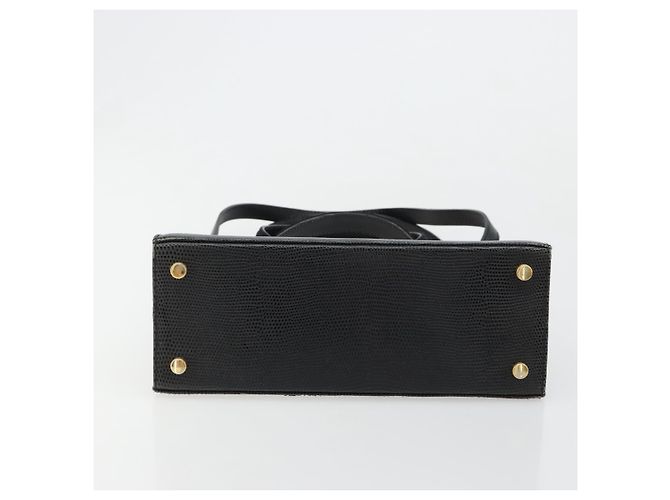 Borsa Salvatore Ferragamo Vala in Pelle 2 modi Navy Gold Auth ka4752 D'oro Blu navy - vista 5