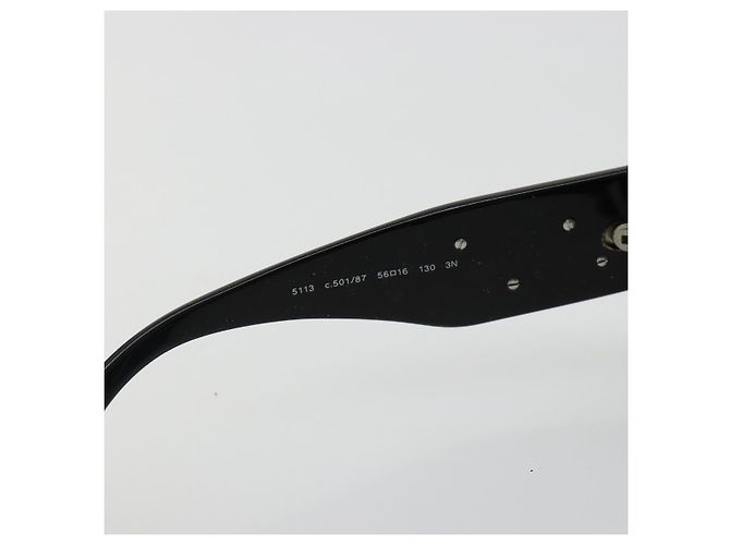 Occhiali da sole CHANEL Camelia in plastica Nero CC Auth BA13438 - vista 11