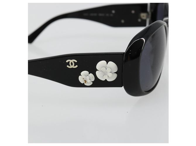 Occhiali da sole CHANEL Camelia in plastica Nero CC Auth BA13438 - vista 7