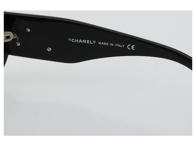 Occhiali da sole CHANEL Camelia in plastica Nero CC Auth BA13438 - vista 8