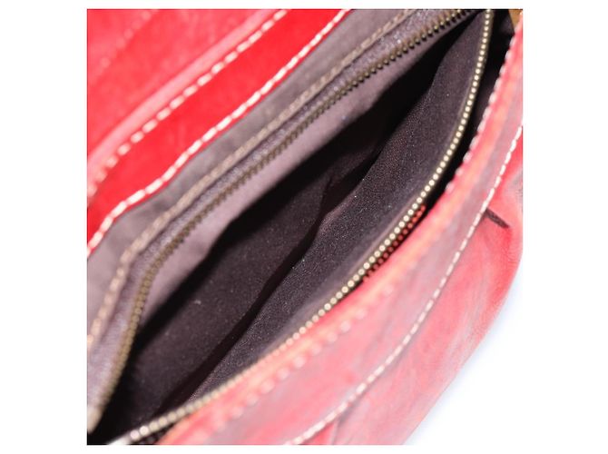 Céline Borsa a Spalla CELINE in Pelle Rossa Oro Auth 185150 Rosso D'oro - vista 20
