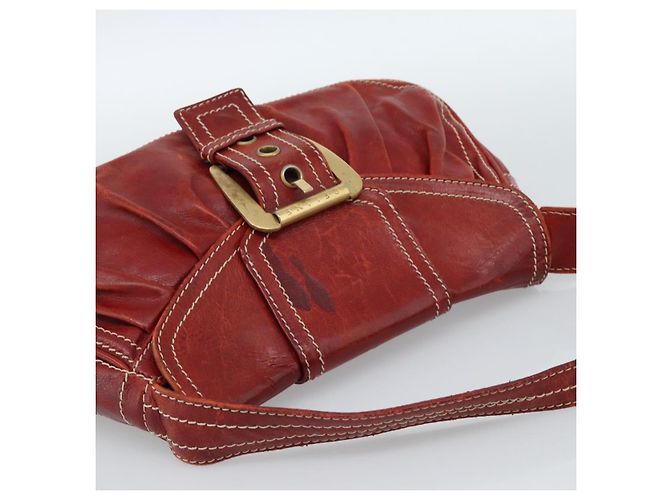 Céline Borsa a Spalla CELINE in Pelle Rossa Oro Auth 185150 Rosso D'oro - vista 6