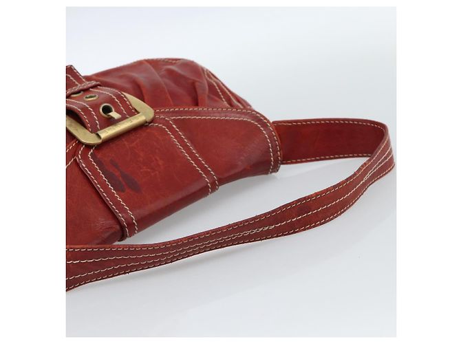 Céline Borsa a Spalla CELINE in Pelle Rossa Oro Auth 185150 Rosso D'oro - vista 7