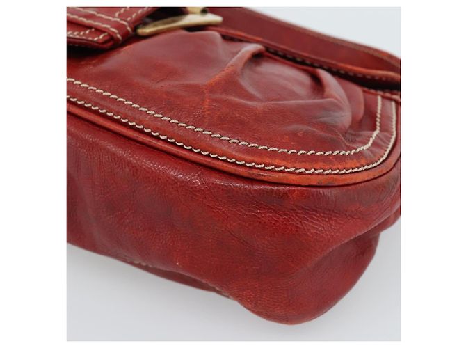 Céline Borsa a Spalla CELINE in Pelle Rossa Oro Auth 185150 Rosso D'oro - vista 9