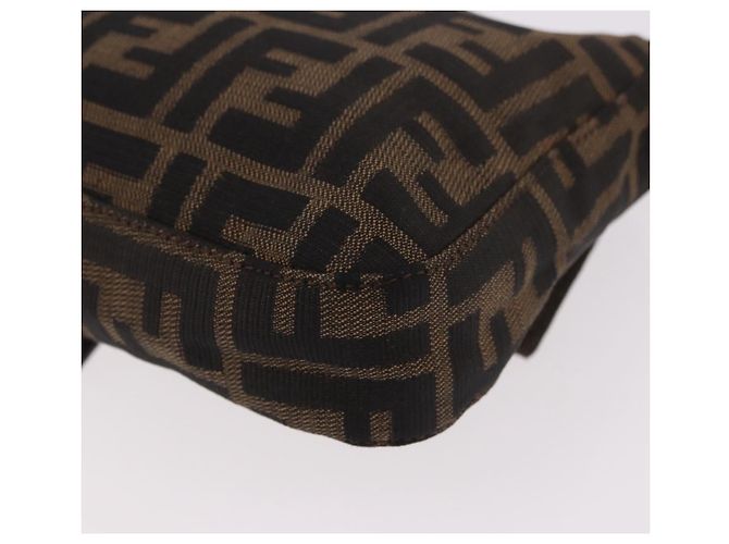 FENDI Zucca Canvas Mamma Baguette Shoulder Bag Black Brown Auth 184826M Marrone Nero - vista 18