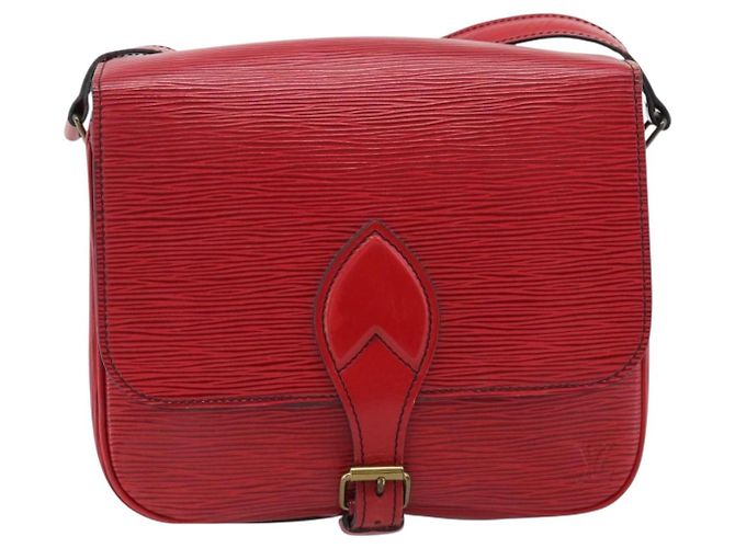Borsa a Spalla LOUIS VUITTON Epi Cartouchiere MM Rossa M52247 LV Auth ep14826 Rosso - vista 13