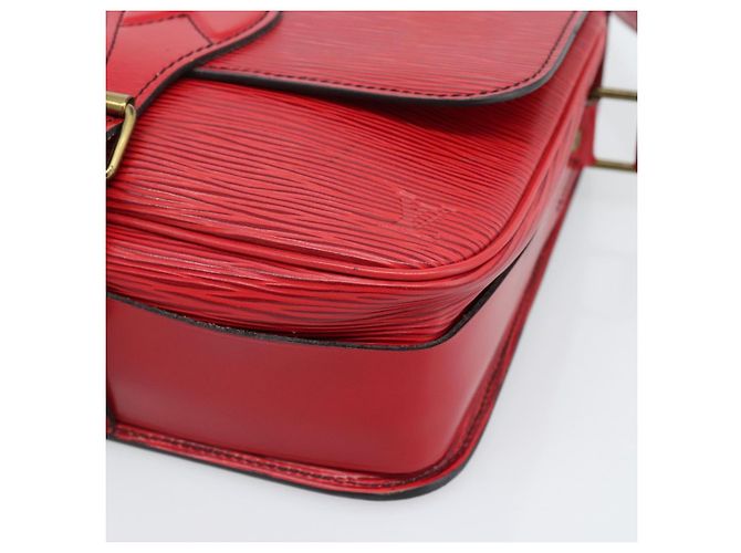 Borsa a Spalla LOUIS VUITTON Epi Cartouchiere MM Rossa M52247 LV Auth ep14826 Rosso - vista 14