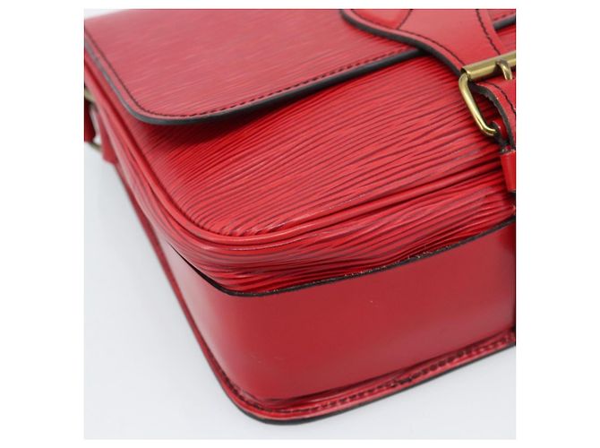 Borsa a Spalla LOUIS VUITTON Epi Cartouchiere MM Rossa M52247 LV Auth ep14826 Rosso - vista 15