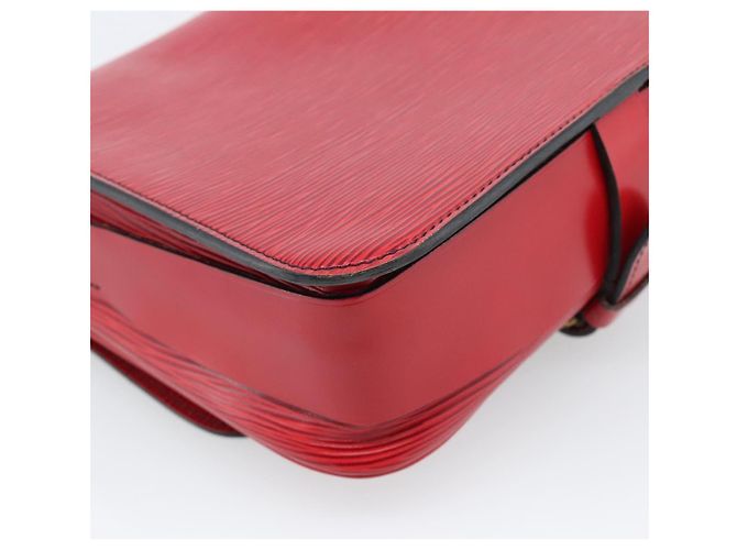 Borsa a Spalla LOUIS VUITTON Epi Cartouchiere MM Rossa M52247 LV Auth ep14826 Rosso - vista 17