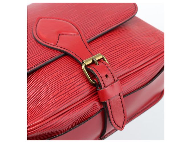 Borsa a Spalla LOUIS VUITTON Epi Cartouchiere MM Rossa M52247 LV Auth ep14826 Rosso - vista 18