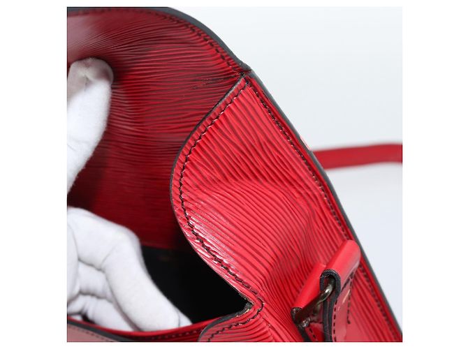 Borsa a Spalla LOUIS VUITTON Epi Cartouchiere MM Rossa M52247 LV Auth ep14826 Rosso - vista 20