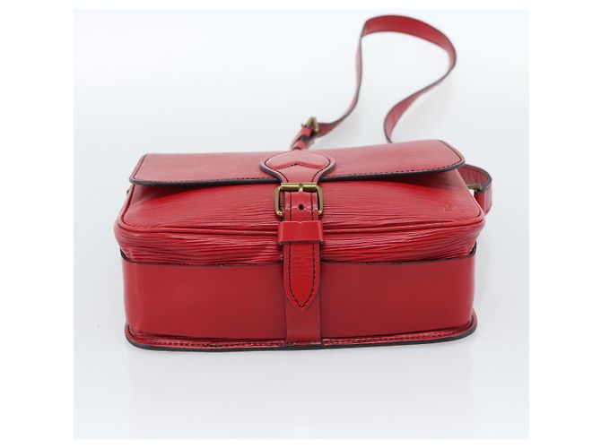 Borsa a Spalla LOUIS VUITTON Epi Cartouchiere MM Rossa M52247 LV Auth ep14826 Rosso - vista 5