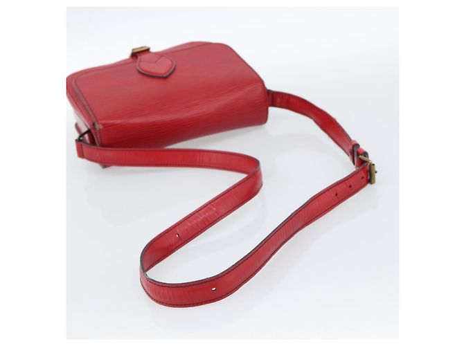 Borsa a Spalla LOUIS VUITTON Epi Cartouchiere MM Rossa M52247 LV Auth ep14826 Rosso - vista 7